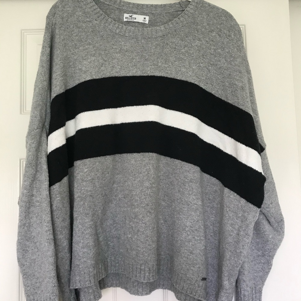 Grey Stripped Sweater Oversized
